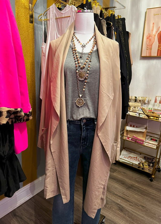 OVERSIZED DRAPE FRONT TRENCH