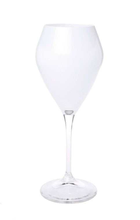 V-SHAPED WINE GLASS WITH CLEAR STEM
