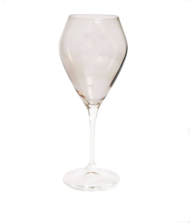 V-SHAPED WINE GLASS WITH CLEAR STEM